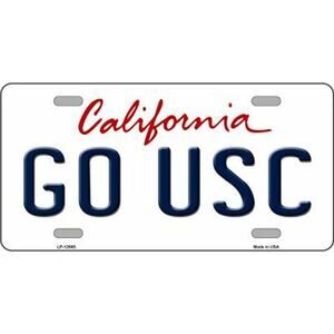 NCAA Go USC Trojans License Plate Metal Sign Football So Cal New USC Auto Pac10